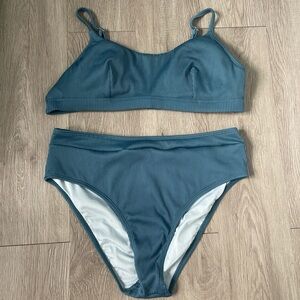 Aerie Deep Blue Ribbed Bikini